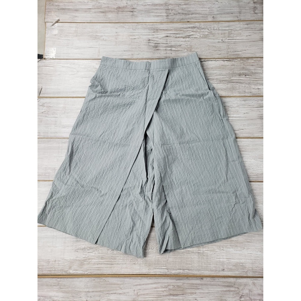 Oska Kubas 335 Gray Pinstripe Wide Leg Cropped Pants Womens Size 5 NWT